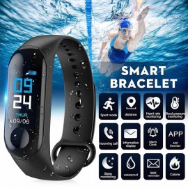 LED Dijital Saat / M3 Smartband Fitness Tracker Akıllı Bilezik Kan Basıncı Nabız Monitörü Su Geçirmez